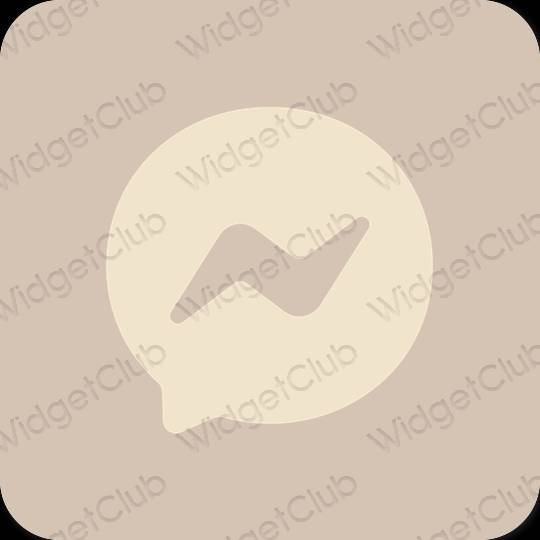 Estetický béžový Messenger ikony aplikací