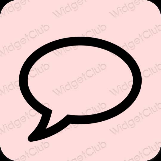 Estetik merah jambu Messages ikon aplikasi