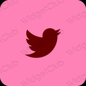 Естетичний фіолетовий Twitter значки програм