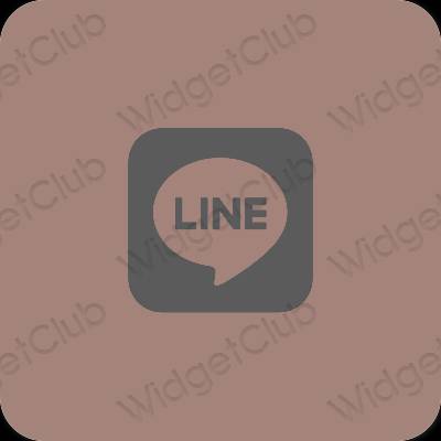 Stijlvol bruin LINE app-pictogrammen