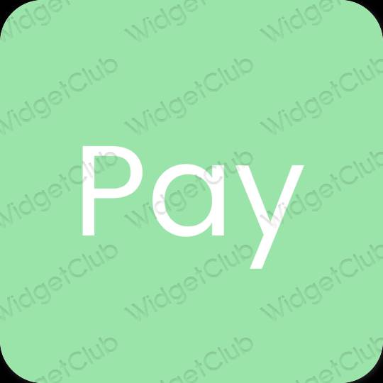 Aesthetic pastel blue PayPay app icons