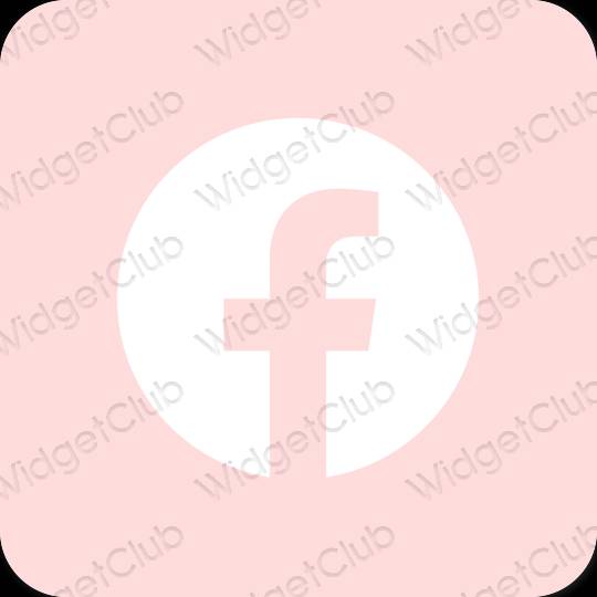 Естетичний пастельний рожевий Facebook значки програм