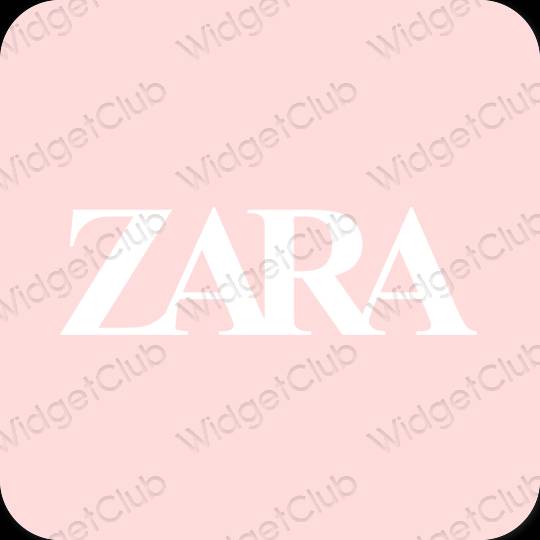 Stijlvol pastelroze ZARA app-pictogrammen