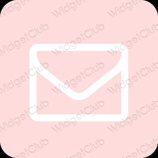 Estetic roz pastel Mail pictogramele aplicației