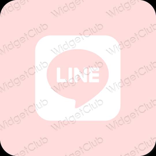 Estetsko pastelno roza LINE ikone aplikacij