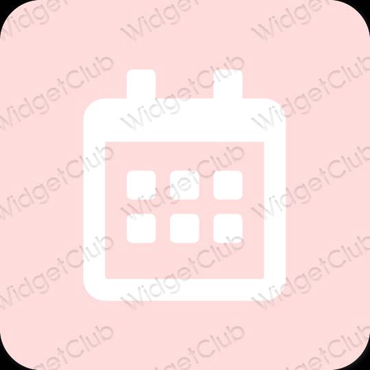 Esthétique rose pastel Calendar icônes d'application