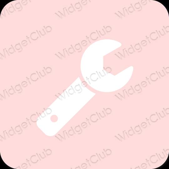 Estetico rosa pastello Settings icone dell'app