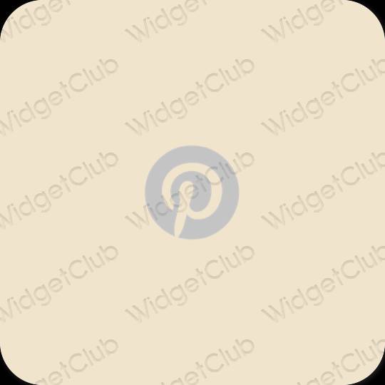 Stijlvol beige Pinterest app-pictogrammen