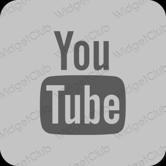 Esztétika szürke Youtube alkalmazás ikonok