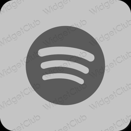 Estético gris Spotify iconos de aplicaciones