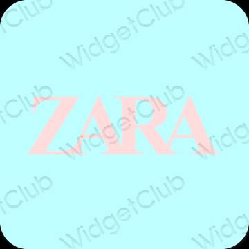 Estetyka pastelowy niebieski ZARA ikony aplikacji