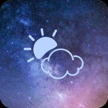 Estetico blu pastello Weather icone dell'app