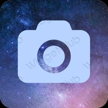 Estetické pastelovo modrá Camera ikony aplikácií