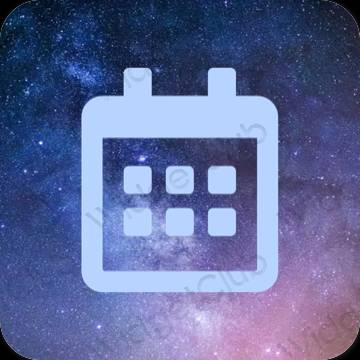 Aesthetic pastel blue Calendar app icons