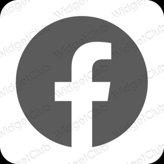 Естетичний сірий Facebook значки програм