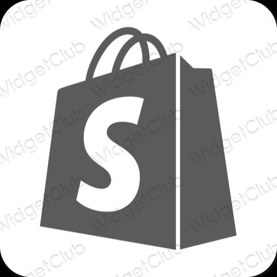 Esthétique grise Shopify icônes d'application