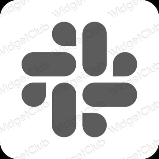 Esztétika szürke Slack alkalmazás ikonok