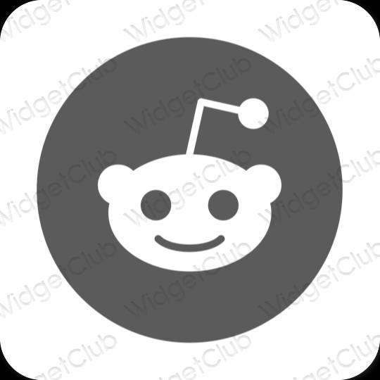 Esthétique grise Reddit icônes d'application