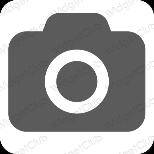 Estetisk grå Camera app ikoner