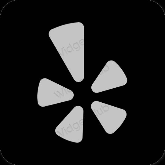 Естетичен черен Yelp икони на приложения