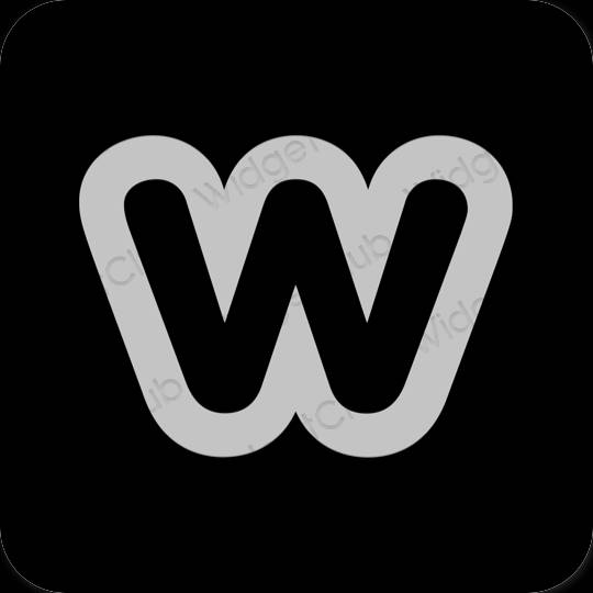 Estético negro Weebly iconos de aplicaciones