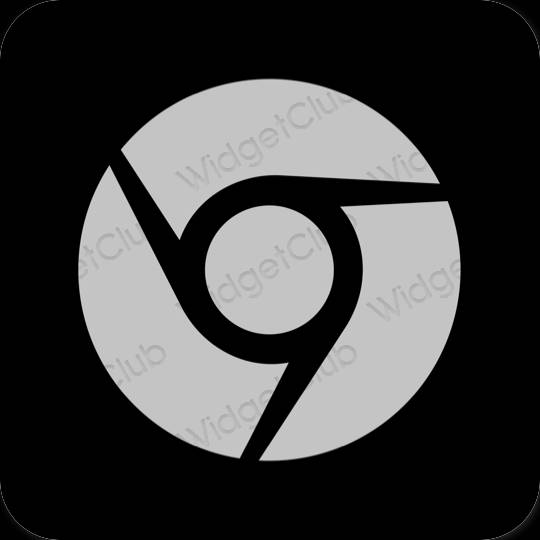Aesthetic gray Chrome app icons