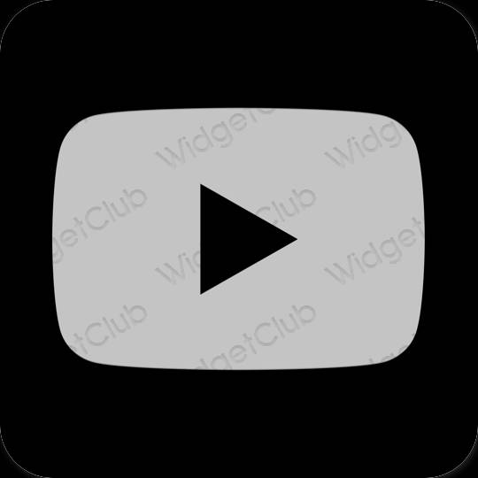 Estetic gri Youtube pictogramele aplicației