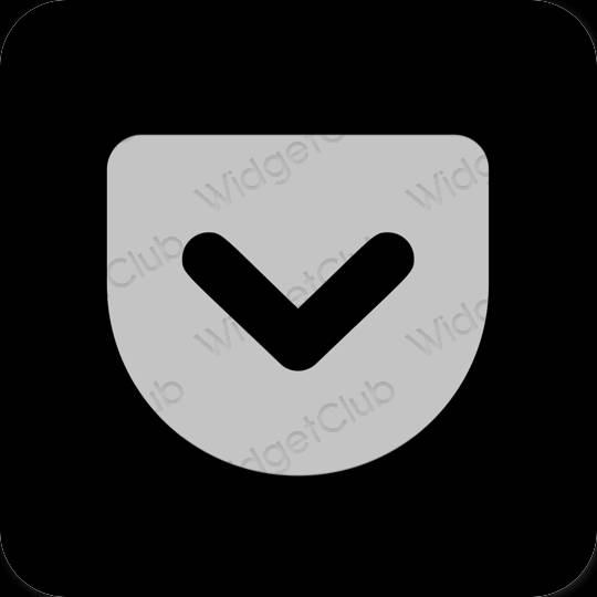 Estético gris Pocket iconos de aplicaciones