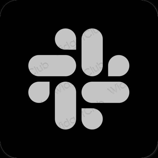 Estetyka czarny Slack ikony aplikacji