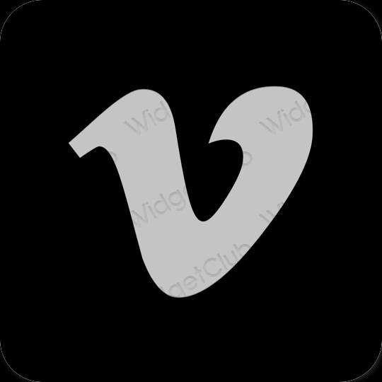 Æstetisk sort Vimeo app ikoner