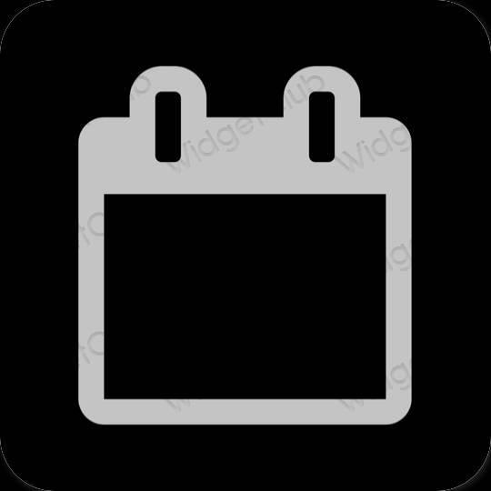 Esztétika fekete Calendar alkalmazás ikonok