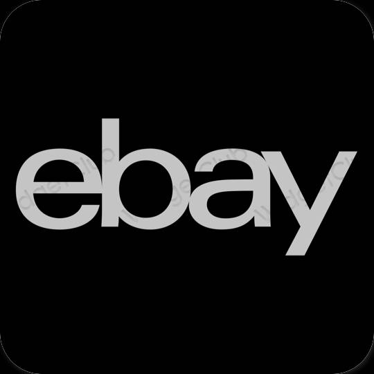 Estetsko Črna eBay ikone aplikacij