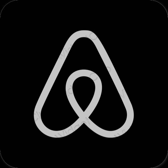 Estético negro Airbnb iconos de aplicaciones