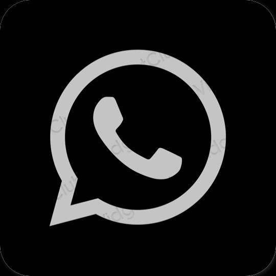 Estetski crno WhatsApp ikone aplikacija