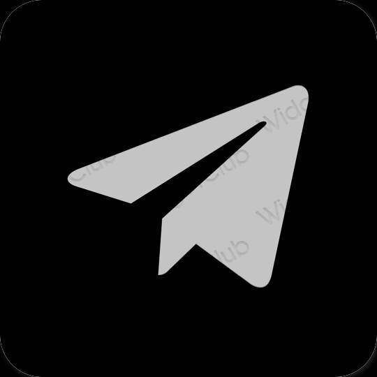 Estetico Nero Telegram icone dell'app