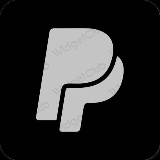 Esztétika fekete Paypal alkalmazás ikonok