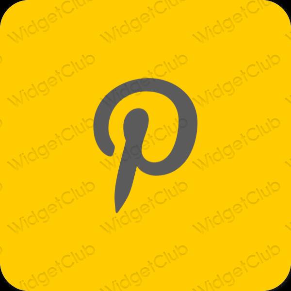 Aesthetic orange Pinterest app icons