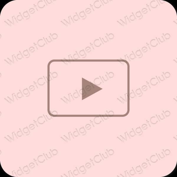 Estetisk pastell rosa Youtube app ikoner