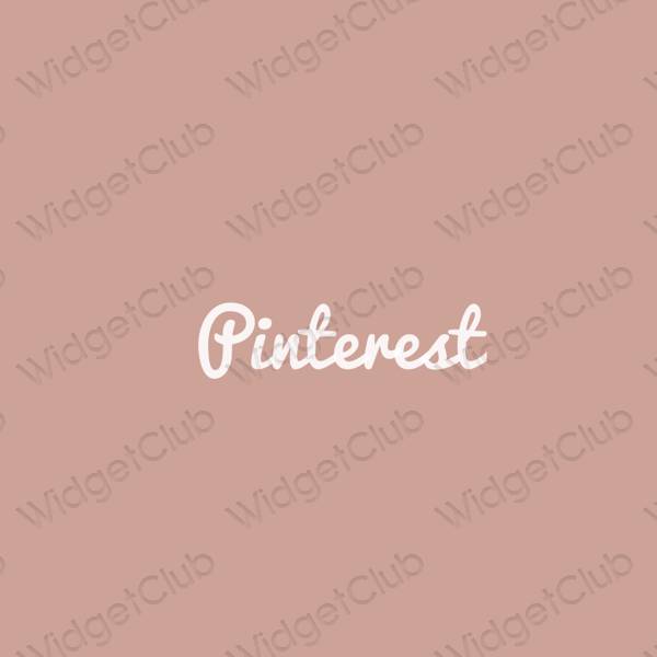 Αισθητικός καφέ Pinterest εικονίδια εφαρμογών