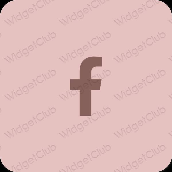 Αισθητικός παστέλ ροζ Facebook εικονίδια εφαρμογών