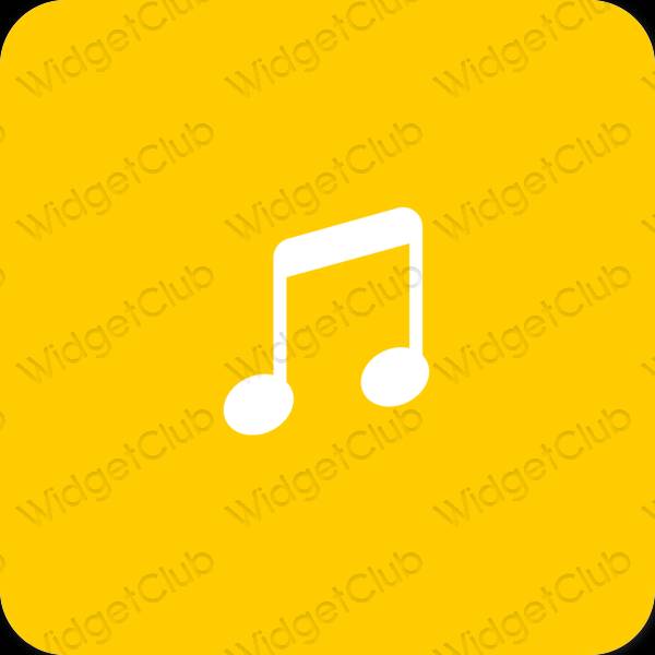 Estético naranja Apple Music iconos de aplicaciones