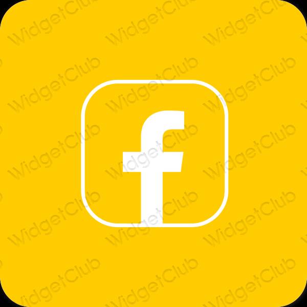 Ästhetisch Orange Facebook App-Symbole