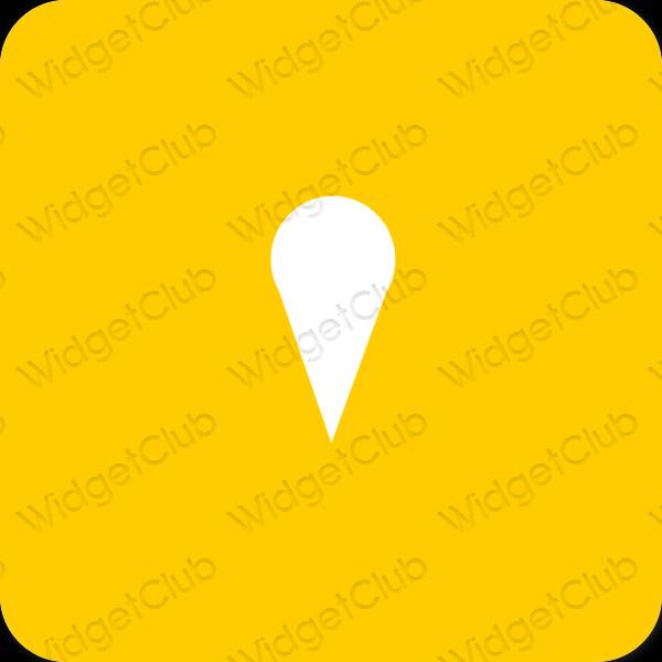 Естетски наранџаста Map иконе апликација