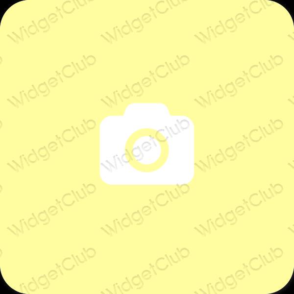 Esthétique jaune Camera icônes d'application