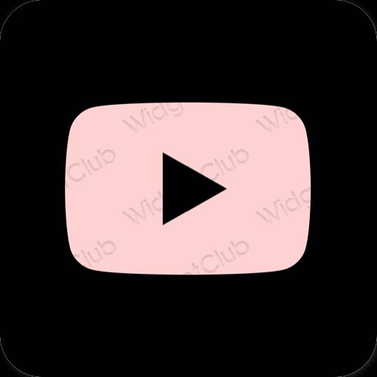 Estético rosa Youtube iconos de aplicaciones