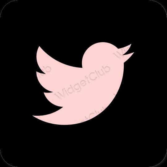 Ästhetisch Schwarz Twitter App-Symbole