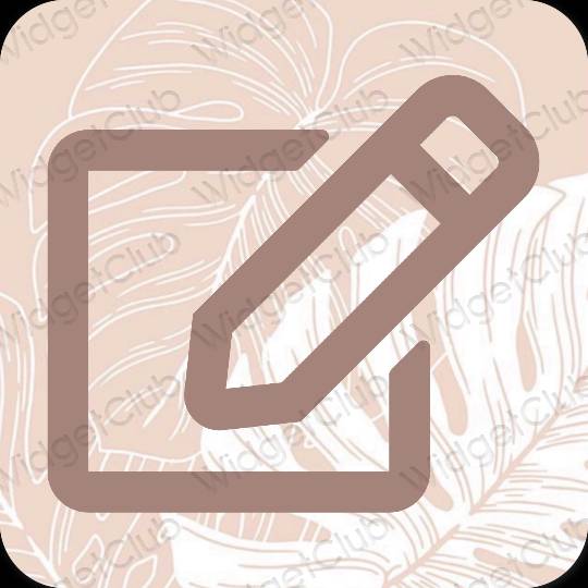 Æstetisk Brun Notes app ikoner