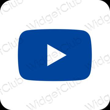 Thẩm mỹ màu xanh da trời Youtube biểu tượng ứng dụng