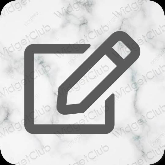 Aesthetic gray Notes app icons