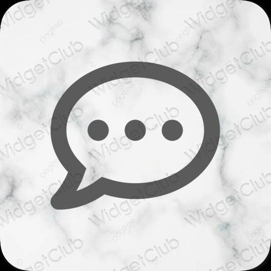 эстетический серый Messages значки приложений